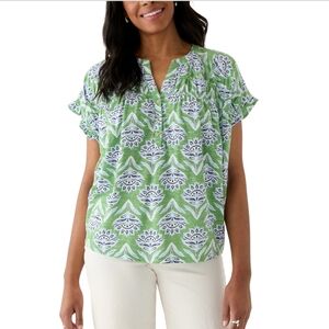 Women's Wonderly Green Blouse Sz Medium